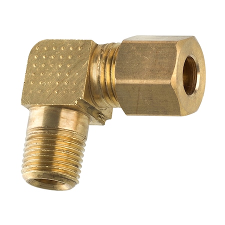 Ags Brass Elbow Compression Connector, 1/4 Tube, Male (1/8-27 NPT), 1/bag CF-29B
